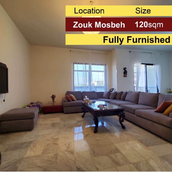 Zouk Mosbeh 120m2 | Furnished Apartment | Rent | Luxury | Open View |