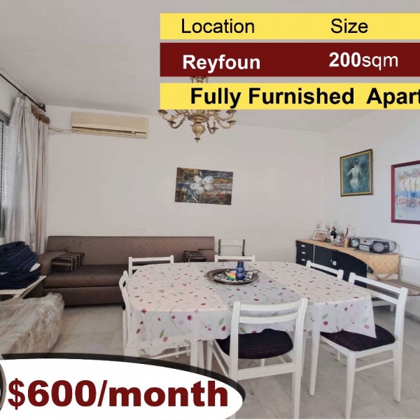 Reyfoun 200m2 | Modern | Furnished Apartment | Rent | View |
