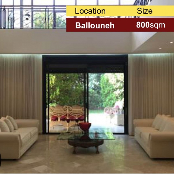 Ballouneh 800m2 villa + 300m2 garden - sea view - apartment for sale