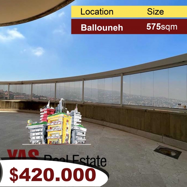 Ballouneh 575m2 | FLAT | Panoramic View | Mint Condition |