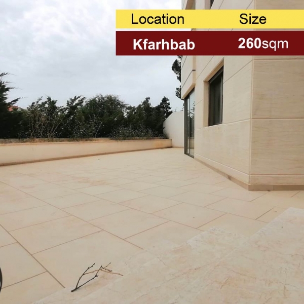 Kfarhbab 260m2 + 100m2 Terrace | High-End | Brand New | Open View |