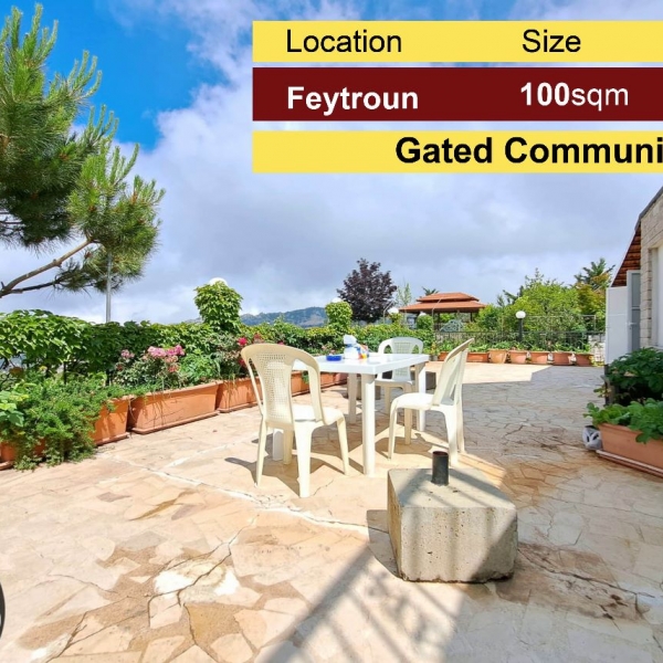 Feytroun 100m2 + 60m2 Terrace | Chalet | Luxury Gated Community | Rent