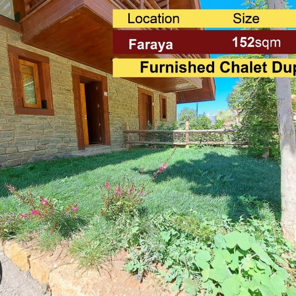 Faraya 152m2 + 30m2 Garden | Furnished Duplex / Chalet | Gated Community