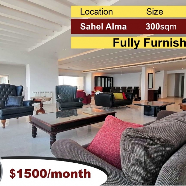 Sahel Alma 300m2 | Elegant Furnished Apartment | Panoramic View | Rent