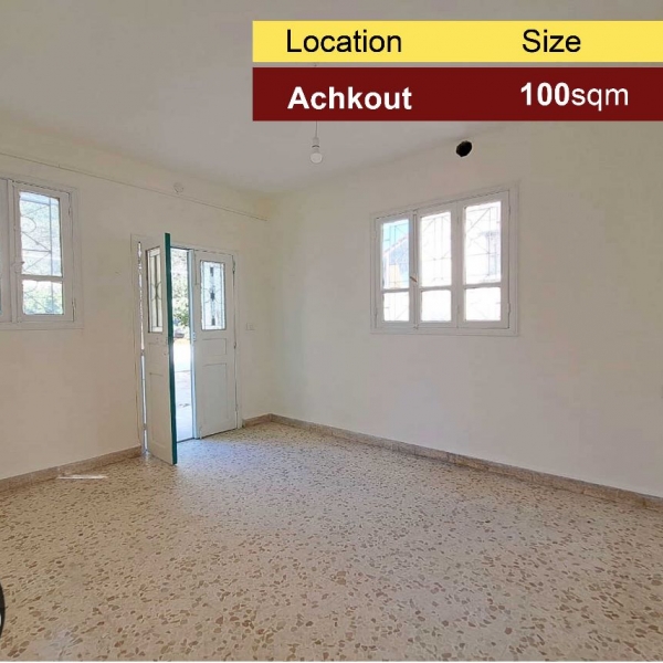 Achkout 100m2 + 30m2 Terrace | Excellent Flat | Rent | Quiet Area |