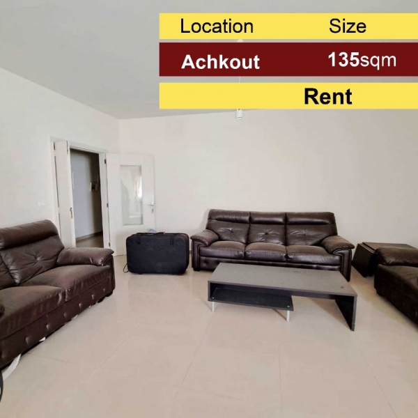 Achkout 135m2 | Excellent Apartment | Rent | Mountain View |