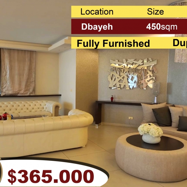 Dbayeh 450m2 + 60m2 Terrace | Duplex | Ultra-Modern | Furnished |