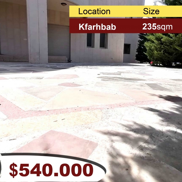 Kfarhbab 235m2 + 250m2 Terrace | Excellent Condition | New | Open View