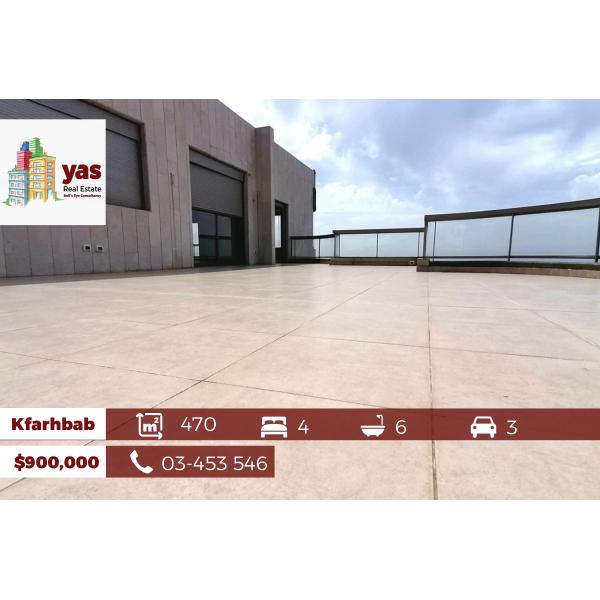 Kfarhbab 470m2 + 100m2 Terrace | Spacious Apartment | View | Luxury |