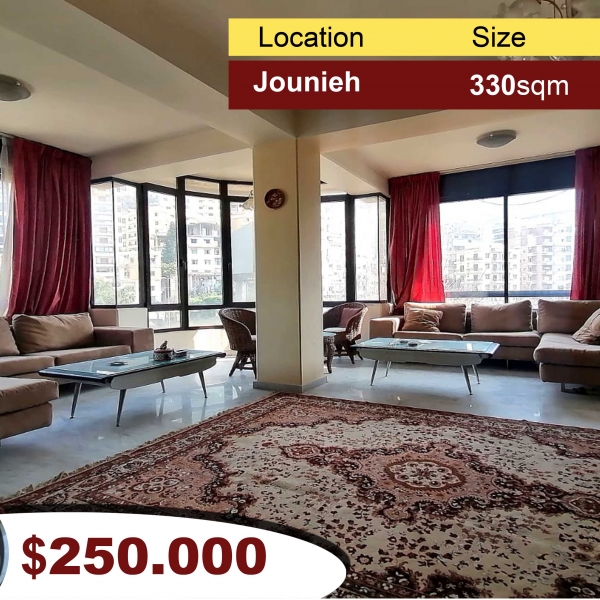 Jounieh 330m2 | Spacious Apartment | Furnished | View | Luxury |