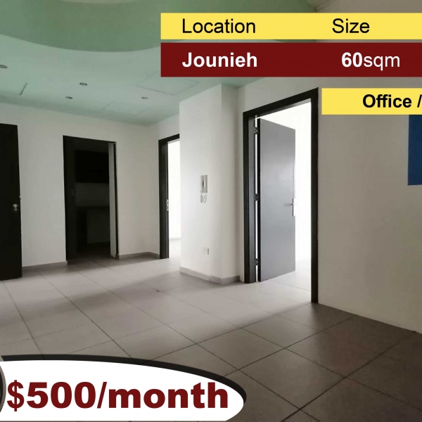 Jounieh 60m2 | Office | For Rent | Prime Location | Luxury |