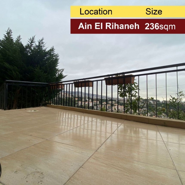 Ain El Rihaneh 236m2 + 236m2 Terrace | High-end | Prime Location |