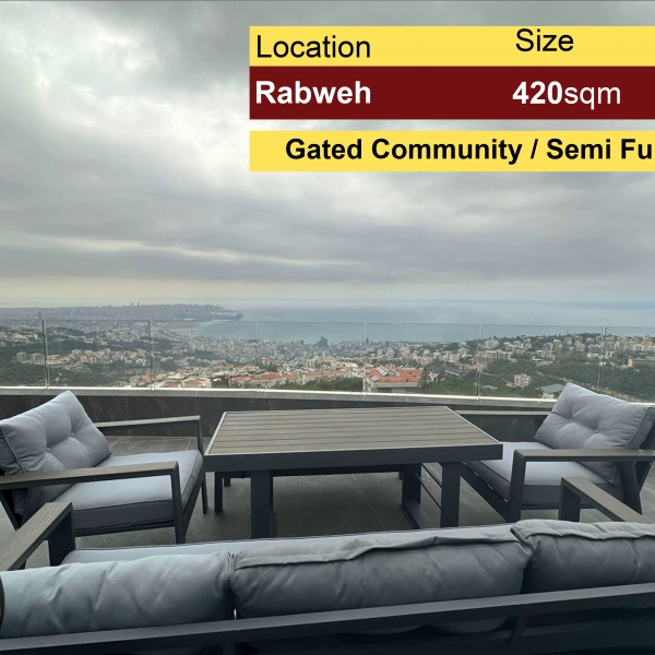 Rabweh 420m2 | Duplex | High End | View | Semi Furnished |