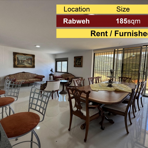 Rabweh 185m2 + 120m2 terrace | Rent | View | Luxury | Furnished |
