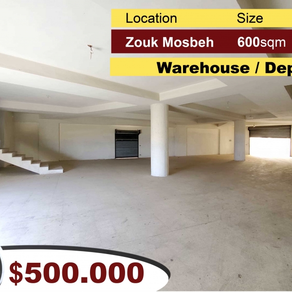 Zouk Mosbeh 600m2 | Depot / Warehouse | Perfect Condition |