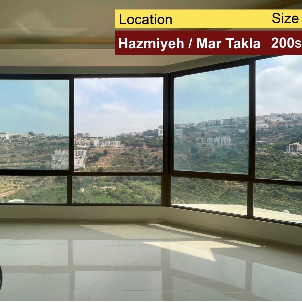 Hazmiyeh / New Mar Takla 200m2 + 60m2 Terrace | Prime Location |