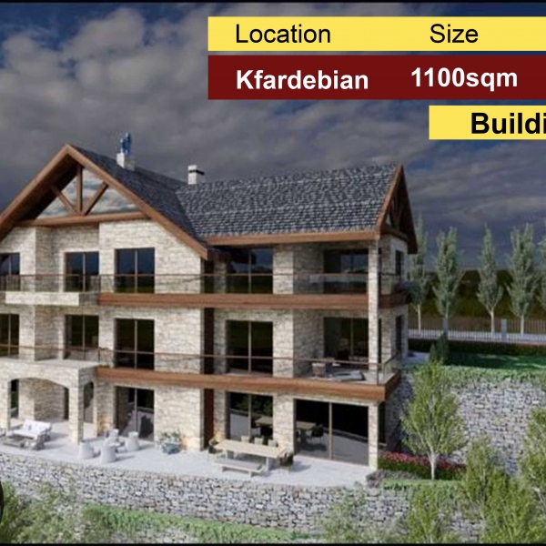 Kfardebian 1100m2 | Building core and shell | Great Investment |