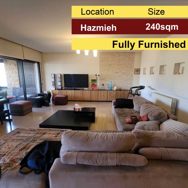 Hazmieh / Mar Takla 240m2 + 100m2 Terrace |Luxury | Fully Furnished |