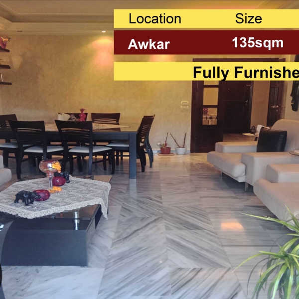 Awkar 135M2 | Excellent Condition | Furnished | Dead-End Street |