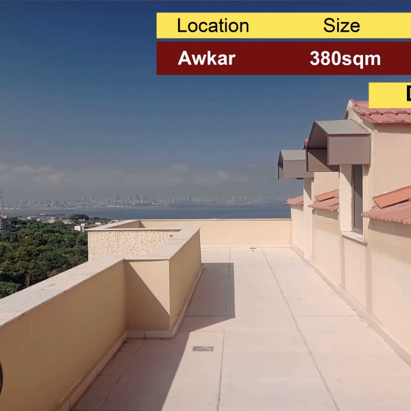 Awkar 380m2 + 40m2 terrace | Duplex | Unblock-able View | High End |