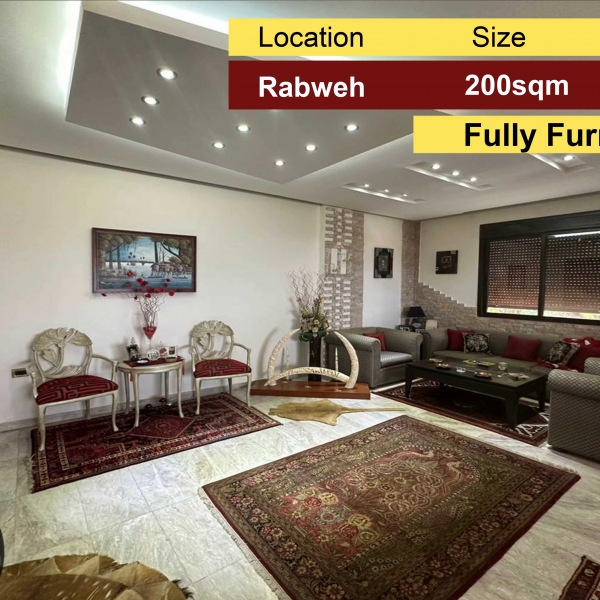 Rabweh 200m2 | Breathtaking View | Mint Condition | Fully Furnished |