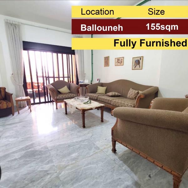 Ballouneh 155m2 + 40m2 terrace | Furnished Apartment | Luxury |