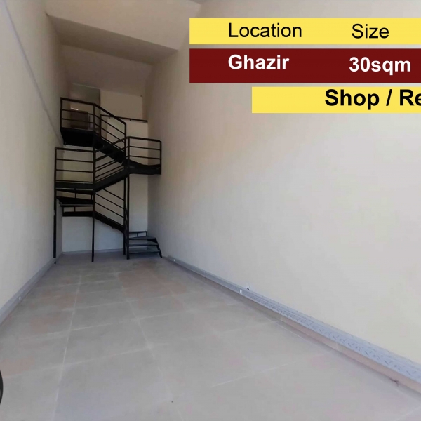 Ghazir 30m2 | Shop | For Rent | Highway | Excellent Condition |