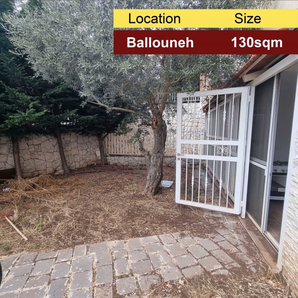Ballouneh 130m2 | 150m2 Garden/Terrace | Good Condition |