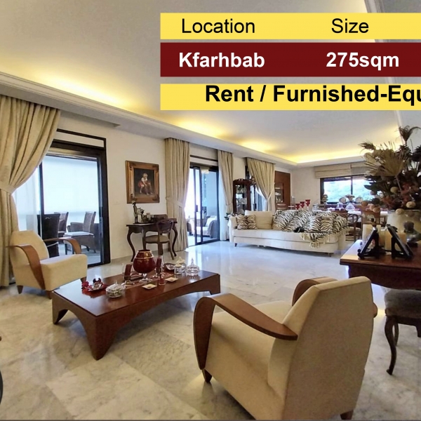 Kfarhbab 275m2 | Rent | Furnished / Equipped | Panoramic View |