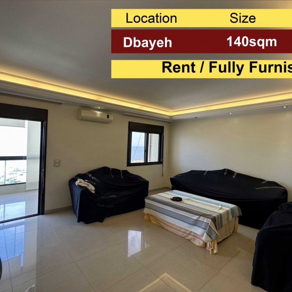 Dbayeh 110m2 | Rent | Unblock-able Sea/City View | Fully Furnished |