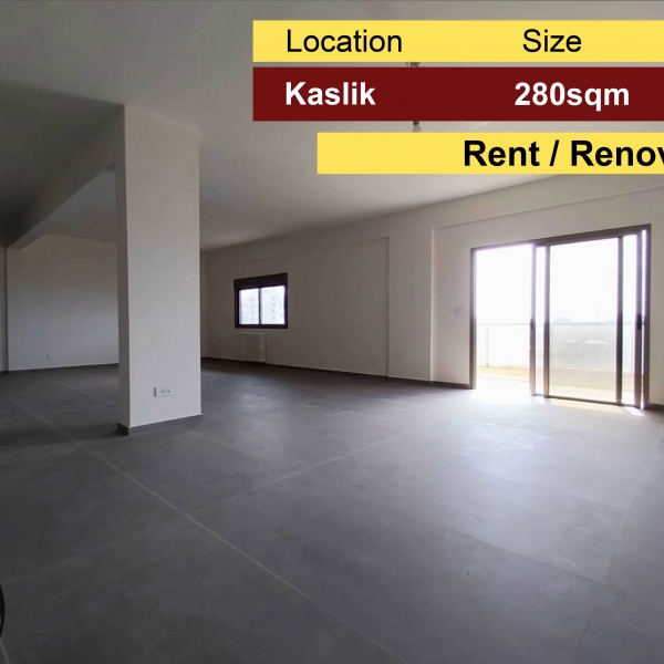 Kaslik 280m2 | Rent | Brand New | High End | Renovated |