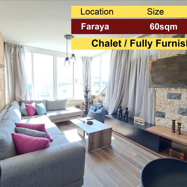 Faraya 60m2 | Cozy Chalet | Mountain View | Mint Condition | Furnished