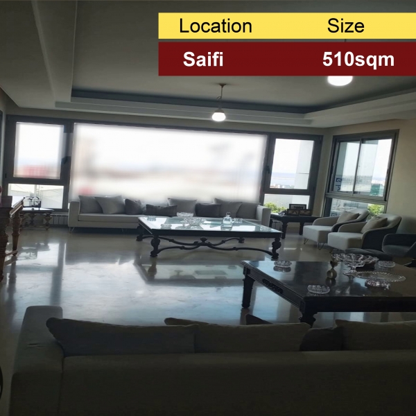 Saifi 510m2 | Super Luxury Apartment | Open Sea View | Ultra Prime Location |