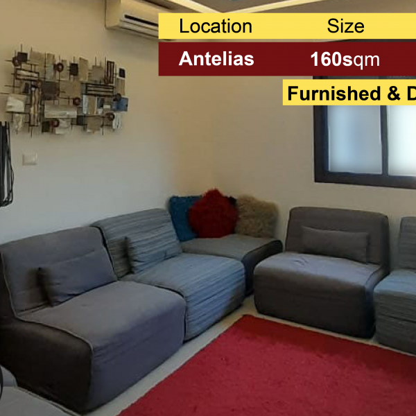 Antelias 160m2 | Open Sea View | Furnished & Decorated | Classy Street |