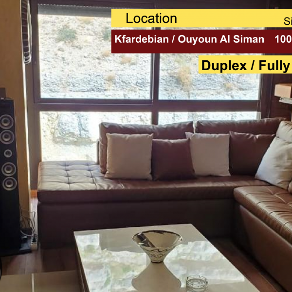 Kfardebian / Ouyoun Al Siman 100m2 | Duplex | Mountain View | Fully Furnished |
