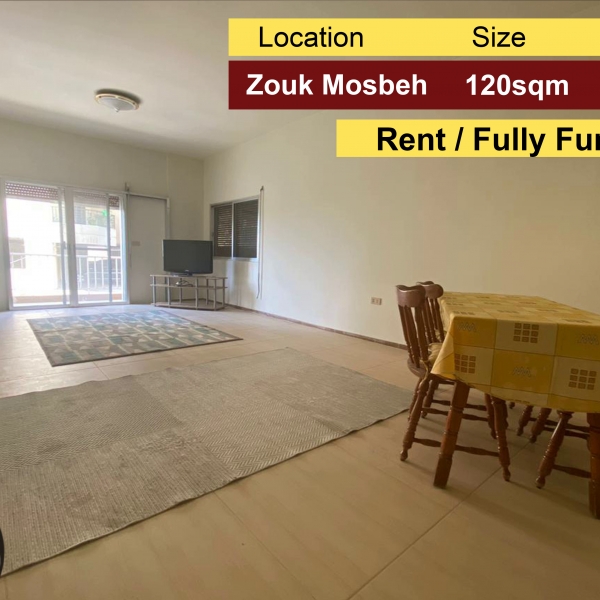 Zouk Mosbeh 120m2 | Rent | Open View | Fully Furnished |