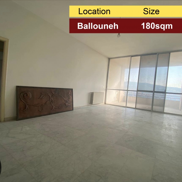 Ballouneh 180m2 | Panoramic View | Flat | Excellent Condition |