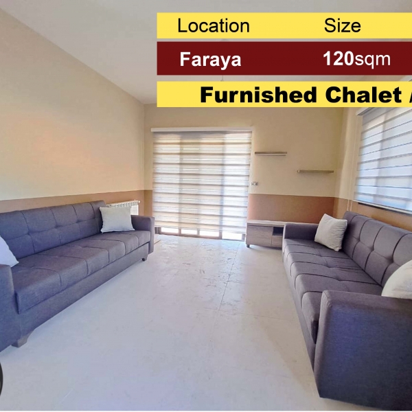 Faraya 120m2 | Cozy Chalet | Fully Furnished | Rent | View |