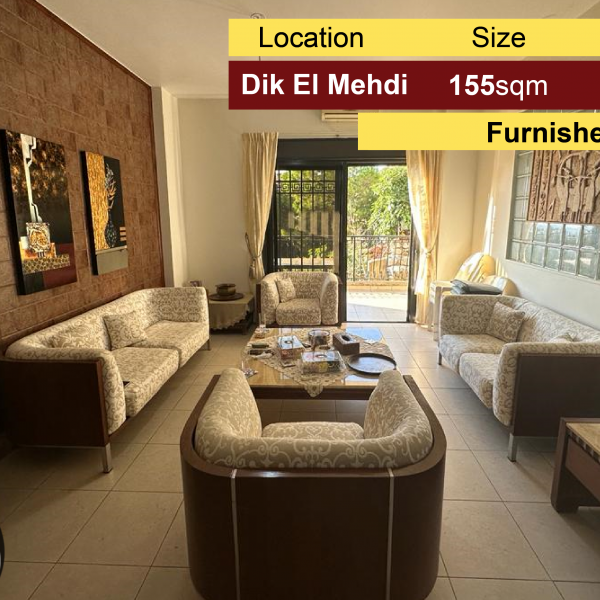 Dik El Mehdi 155m2 + Terrace 100m2 | City-Sea View | Furnished |