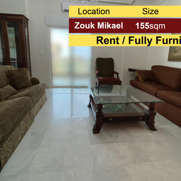 Zouk Mikael 155m2 | Rent | Furnished | Open Sea View |
