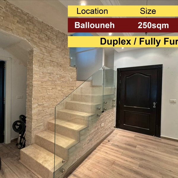 Ballouneh 250m2 | 50m2 Terrace | Duplex | Fully Furnished | Catch |
