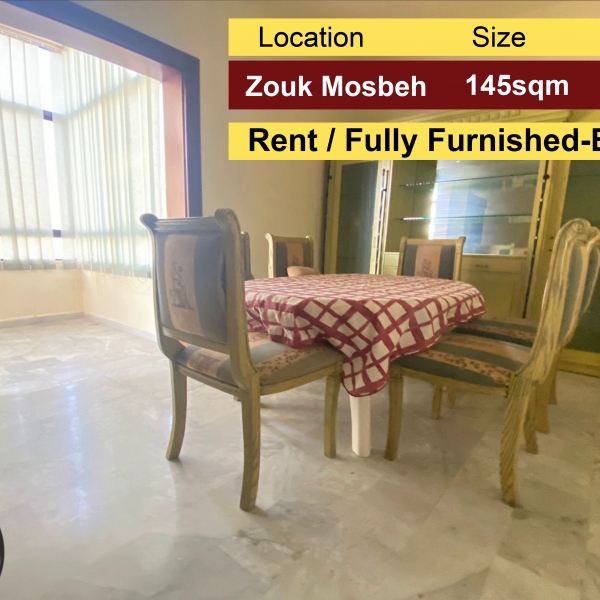 Zouk Mosbeh 145m2 | Rent | Well Maintained | Fully furnished/Equipped