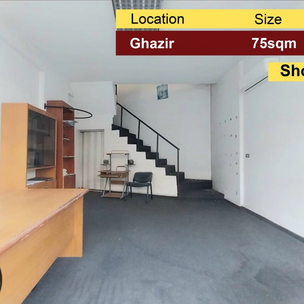 Ghazir 75m2 | Rent | Shop | Perfect Investment | Two Floors |