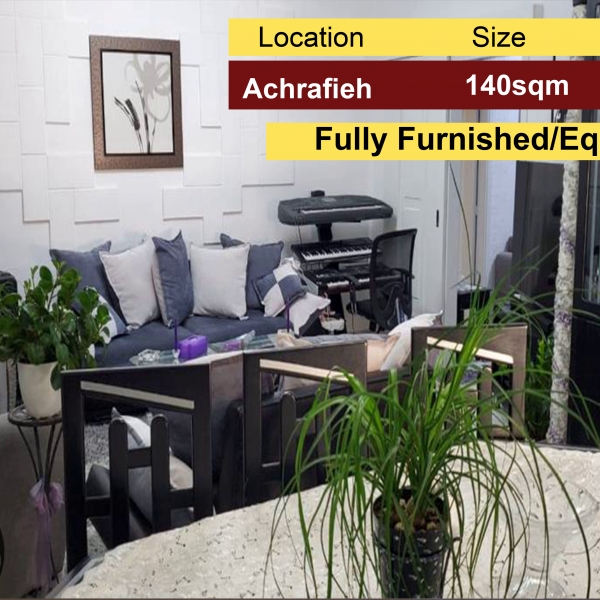 Achrafieh 140m2 | Renovated | View | Furnished/Equipped |