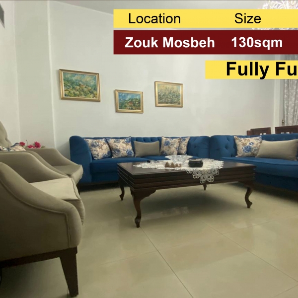 Zouk Mosbeh 130m2 | Classic | High-End | Fully Furnished |