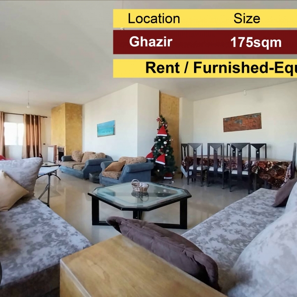 Ghazir 175m2 | Rent | Mint Condition | Furnished/Equipped |
