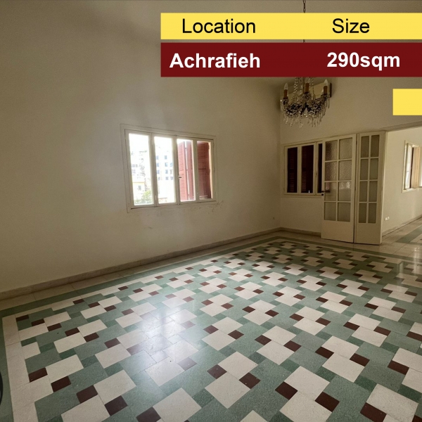 Achrafieh/Sersouk 290m2 | Rent | Mint Condition | Eastern Style |