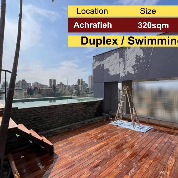 Achrafieh 320m2 | Terrace | Duplex | Brand New | Swimming pool |