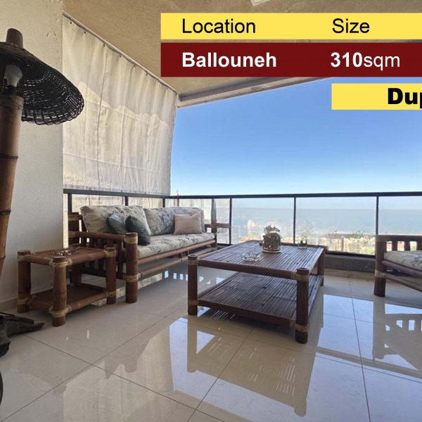 Ballouneh 310m2 | Duplex | Super Luxurious | Panoramic View | Catch |