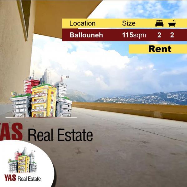 Ballouneh 115m2 | 70m2 Terrace | New | Rent | Open View | Luxurious |